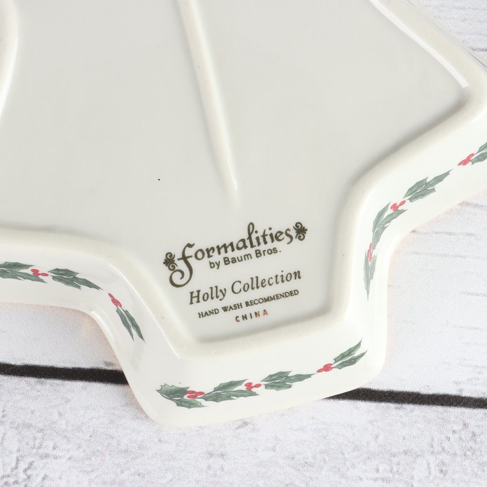 Formalities By Baum Bros. Holly Collection Tree Dish - Picture 3 of 3